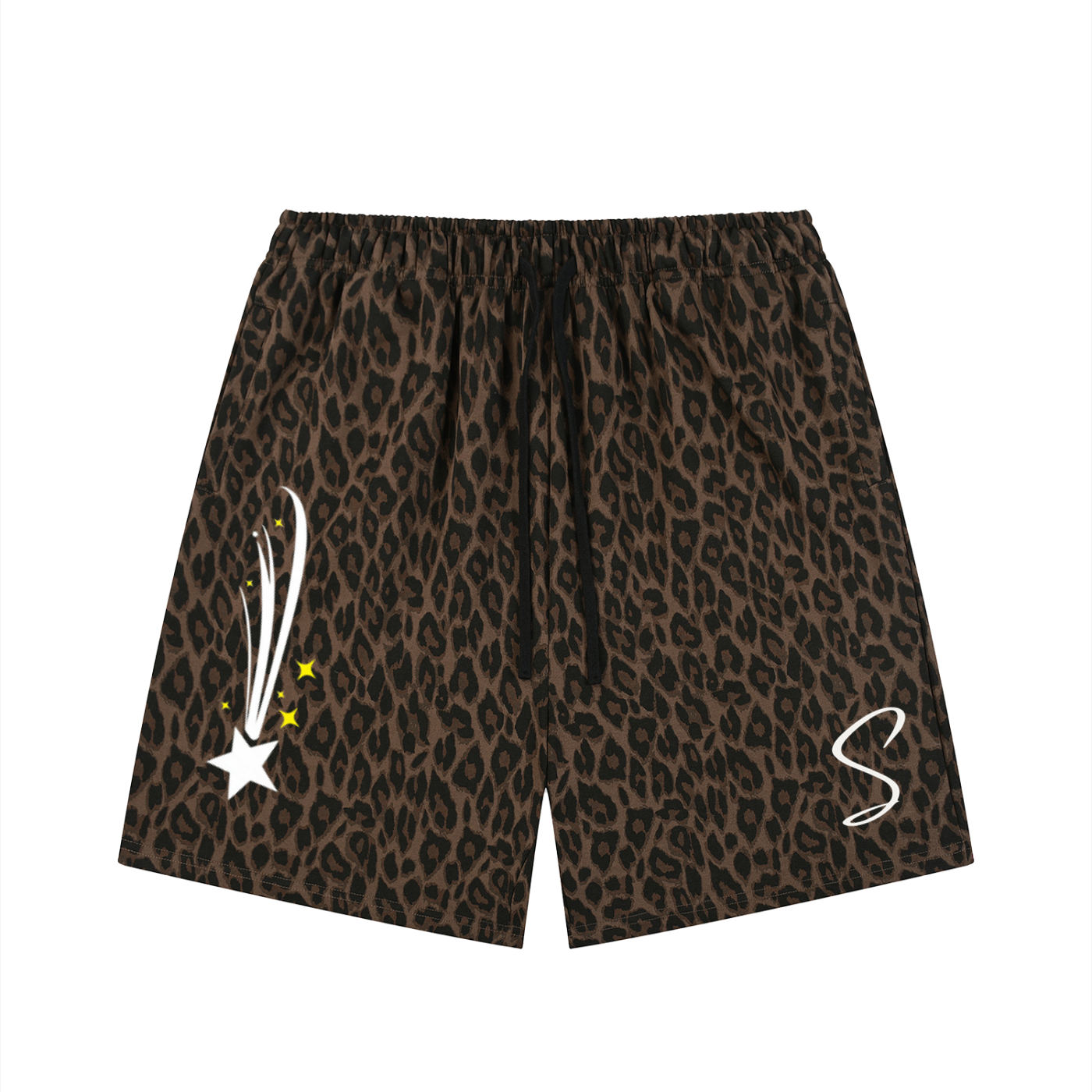 Unisex Heavyweight Leopard Drawstring Shorts