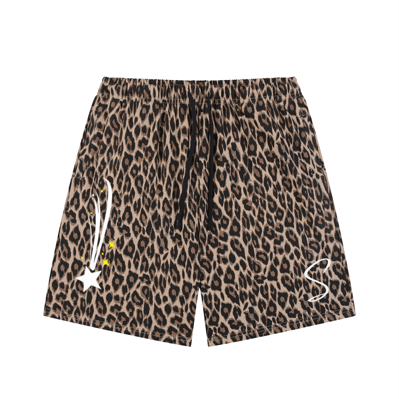 Unisex Heavyweight Leopard Drawstring Shorts